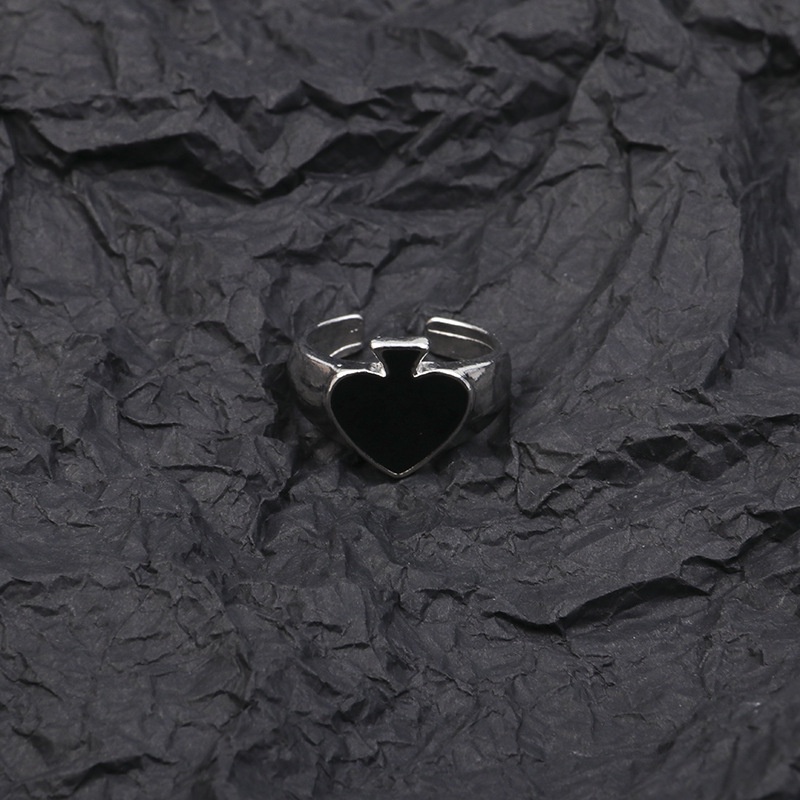 Nhẫn Màu Đen Thiết Kế Đơn Giản Phong Cách Hip hop Hàn Quốc Thời Trang Cho Nam Và Nữ