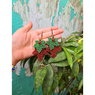 [Sẵn] Hoa tai handmade hình lá phong
