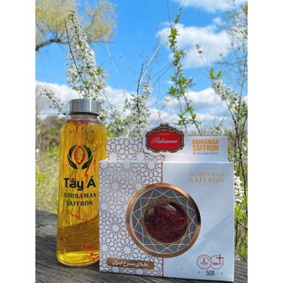 [TÂY Á CHÍNH HÃNG] Saffron Bahraman hộp 5gram - Nhuỵ Hoa Nghệ Tây Iran Cao Cấp - Tặng chai thuỷ tinh chính hãng