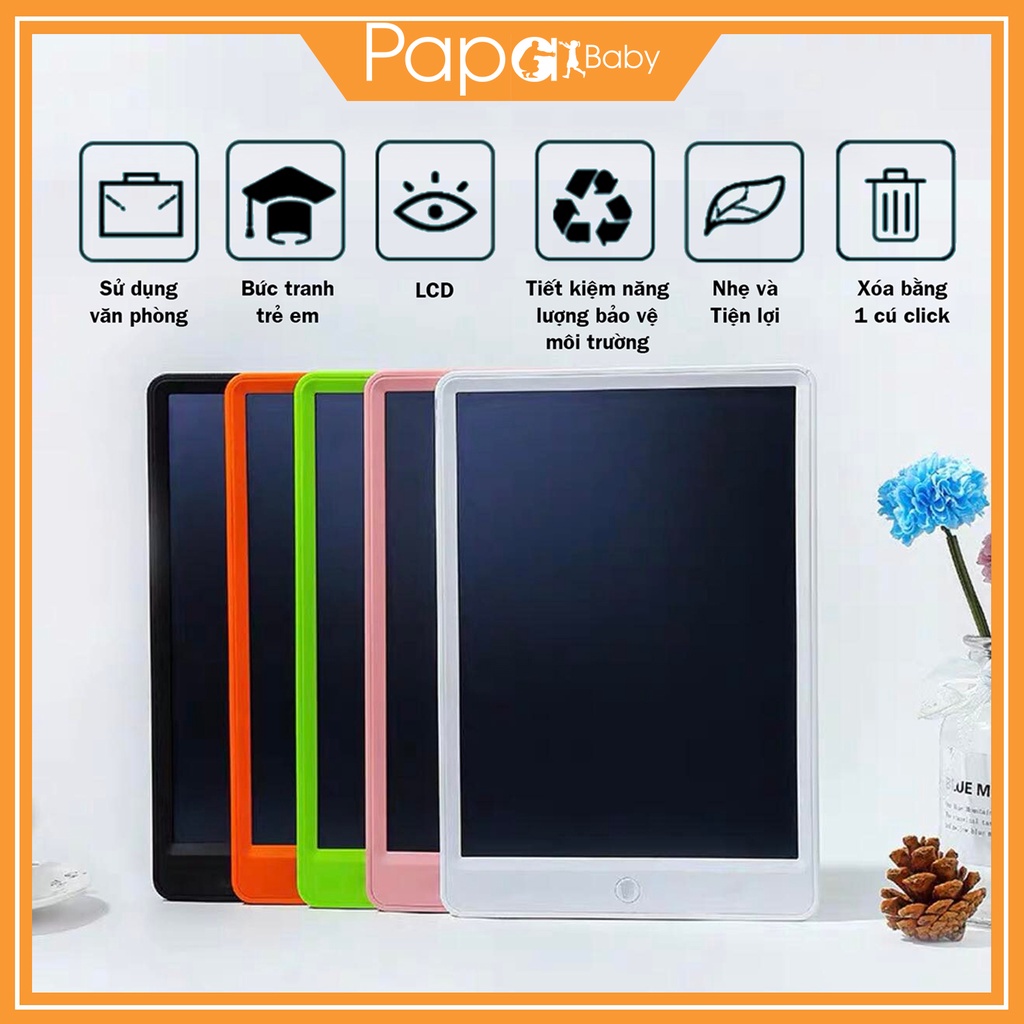 Bảng vẽ tự xóa điện tử 3D bảng viết vẽ thông minh 8.5,12 inch màn hình LCD đa sắc đồ họa đẹp kèm bút dạy học