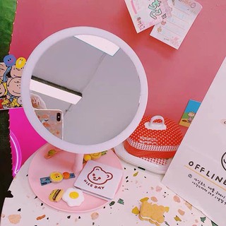 Gương Trang Điểm Để Bàn, Gương Đèn LED Cảm Ứng Siêu Sáng, Siêu Chắc Chắn Hàng Loại 1 28x18cm Sạc USB