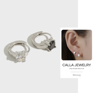 1 Chiếc khuyên bạc tròn gắn đá size nhỏ helix Calla Jewelry l E044