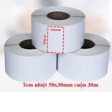 Giấy tem decal nhiệt 50x30 60x40 50x80 75x100 mm, tem vận chuyển, nhãn mã vạch thông tin sản phẩm, tem trà sữa