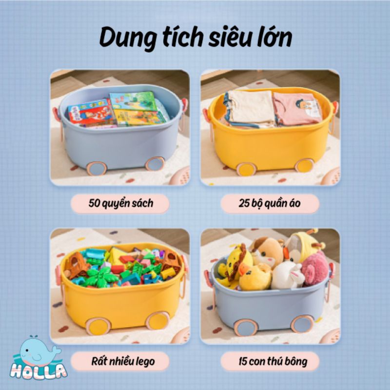 Hộp đựng đồ chơi có bánh xe, thùng đựng chính hãng Holla