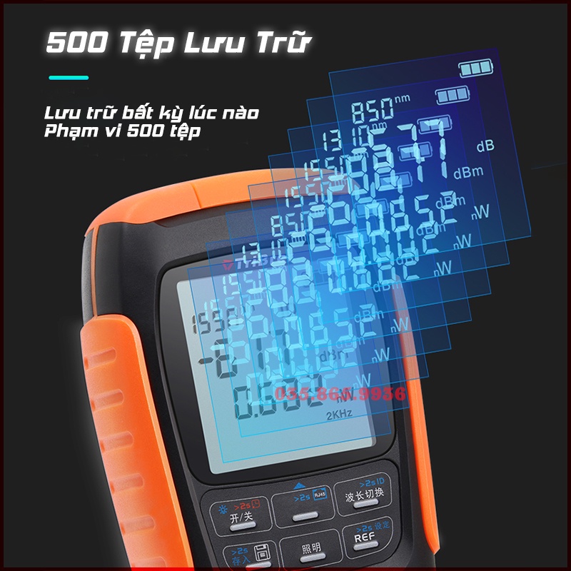 Máy đo công suất quang kèm soi VFl 15km - Test RJ45 | Máy đo mini nhỏ gọn - Hàng chính hãng Tribrer