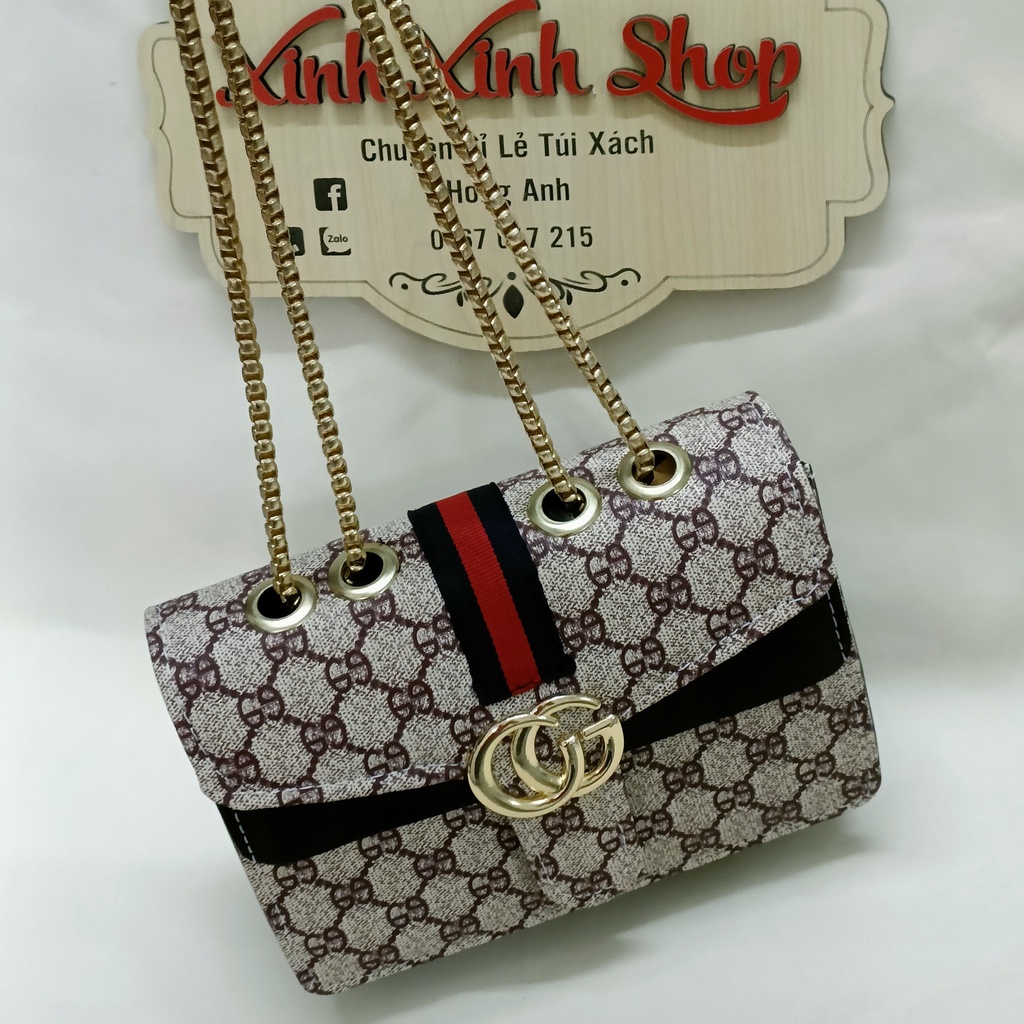 Túi xách nữa G.C có dây đeo chéo xích đặc siêu sang hợp mọi thới trang công sở, đi chơi, dạo-GCXĐ1