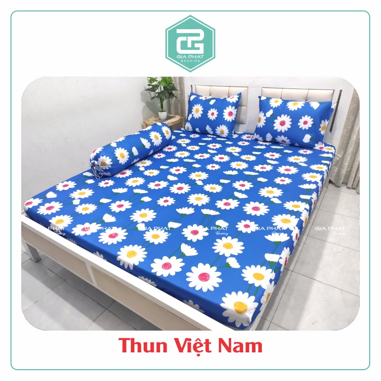 [Link 4 ] Bộ Ga giường 4 món Thun Lạnh Việt Nam cao cấp (1 ga + 2 áo gối nằm + 1 áo gối ôm)