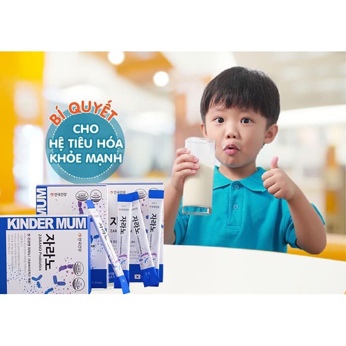 Men Vi Sinh Kinder Mum hỗ trợ hệ tiêu hóa của trẻ - ZARANO Hàn Quốc Hộp 30 Gói