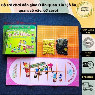Bộ trò chơi dân gian Ô Ăn Quan 3 in 1( ô ăn quan; cờ vây; cờ caro)