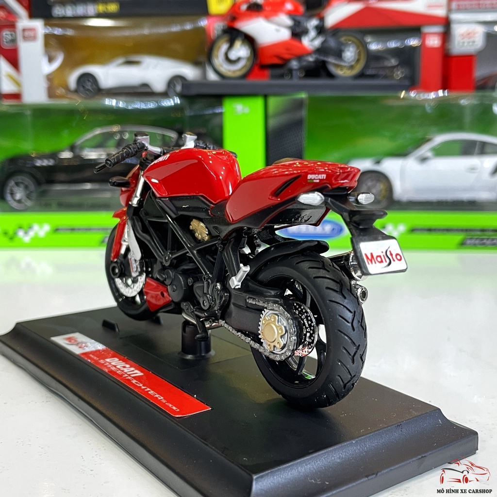 Mô hình xe mô tô Ducati StreetFighter tỉ lệ 1:18 hãng Maisto