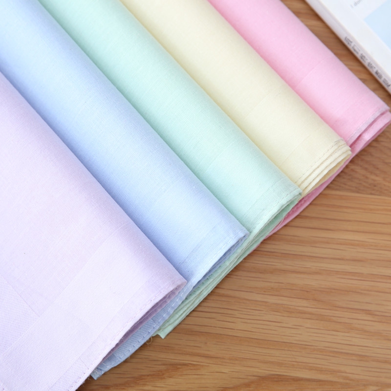 Khăn tay cotton màu trơn 40 * 40cm cho nữ
