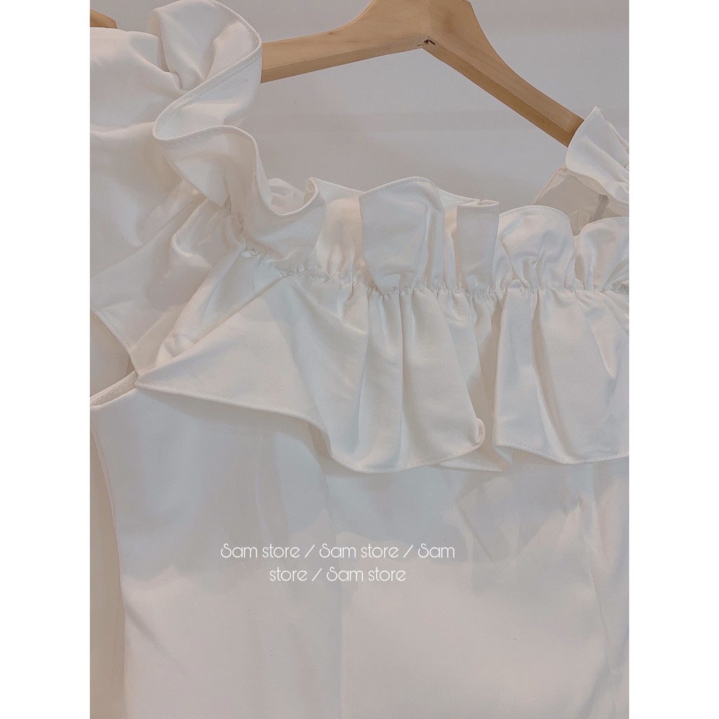 Đầm-váy bèo vai trắng