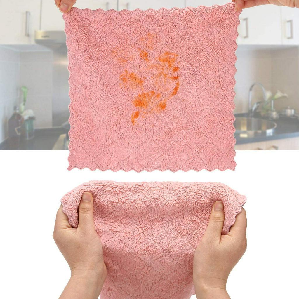 1/ 5 Khăn lau bát đĩa vải dày siêu thấm hút 30 x 30 cm