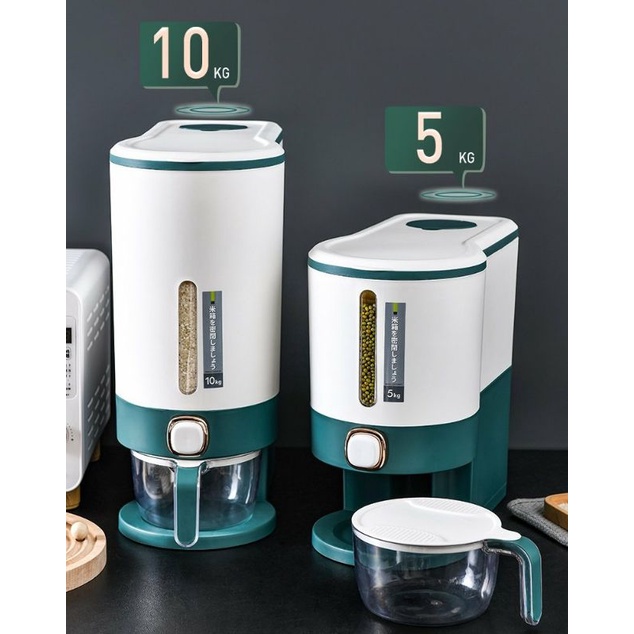 Thùng đựng gạo thông minh, kèm cốc vo gạo