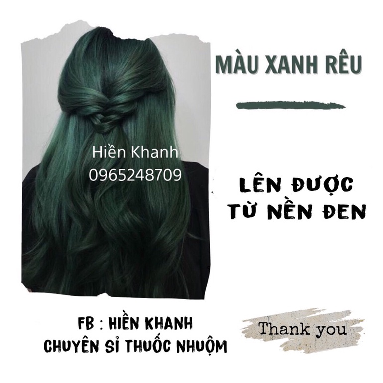 (Không tẩy) Combo Nhuộm Tóc Xanh Rêu