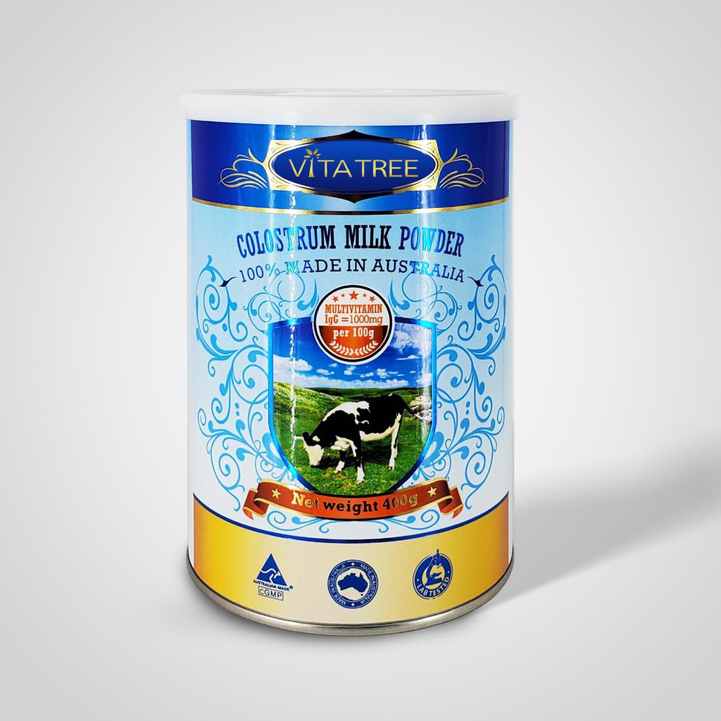 Sữa bò non TĂNG ĐỀ KHÁNG + BỔ SUNG DƯỠNG CHẤT Vitatree Clostrum Milk Powder 400gr