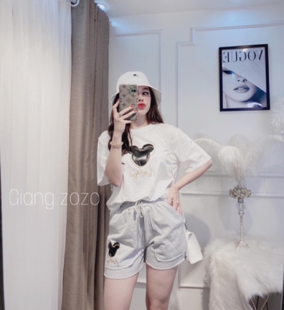 [Giá Xả Kho Cắt Lỗ] -Bộ Mặc Nhà Thêu Mickey | BigBuy360 - bigbuy360.vn