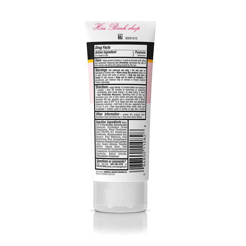 Kem chống nắng dịu nhẹ cho trẻ em Neutrogena Pure & Free Baby Sunscreen Broad Spectrum SPF 50+