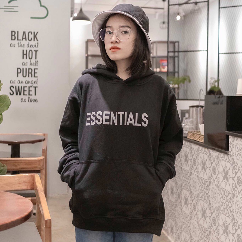 Áo hoodie essentials nỉ bông mũ 2 lớp dày dặn | BigBuy360 - bigbuy360.vn