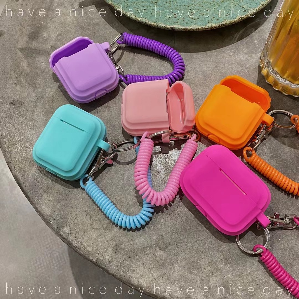Vỏ bảo vệ hộp sạc tai nghe bluetooth không dây bằng Tpu chống thất lạc thích hợp cho Airpods 1 / 2 Pro 3
