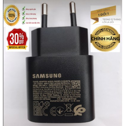 Bộ Sạc nhanh Samsung 25W chính hãng uy tín cho Note 10/20 S10 A8, A7 1 đổi 1 12 tháng (kèm ảnh mạch thật)