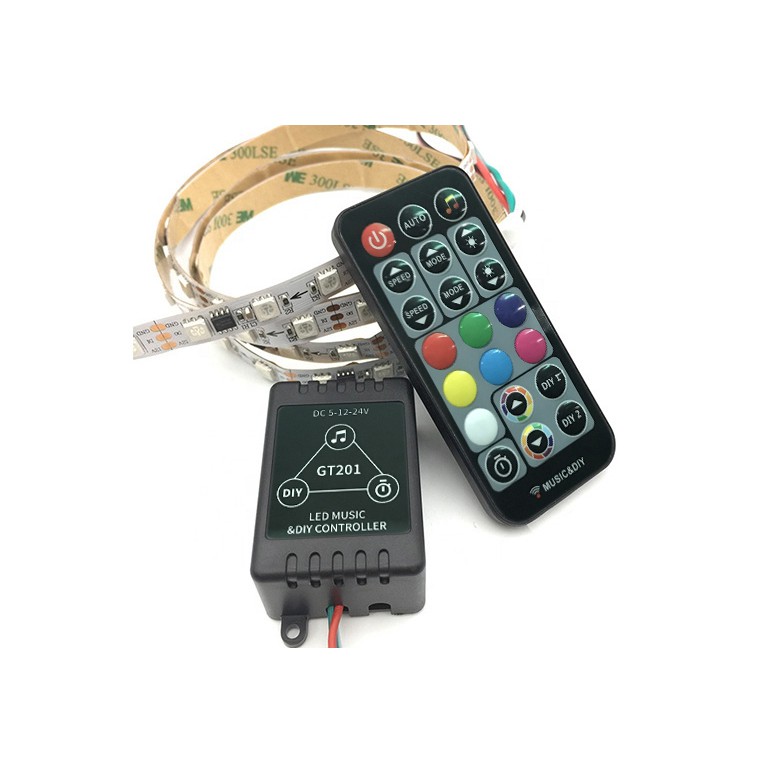 GT201 BỘ ĐIỀU KHIỂN LED FULL MÀU NHÁY THEO NHẠC 21 PHÍM DIY CHO LED WS2811 WS2812B UCS1903 | BigBuy360 - bigbuy360.vn
