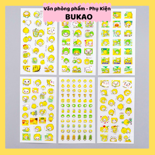 Z0443 R004 Sticker Bé Chanh Vàng 6 Tờ Trang Trí Bukao