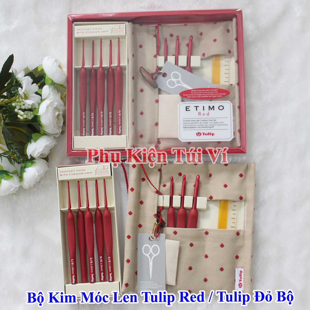 Bộ kim móc len tulip red / tulip đỏ bộ