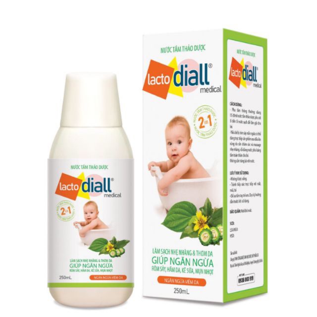 Nước tắm thảo dược Lacto Diall Medical 250ml mẫu mới