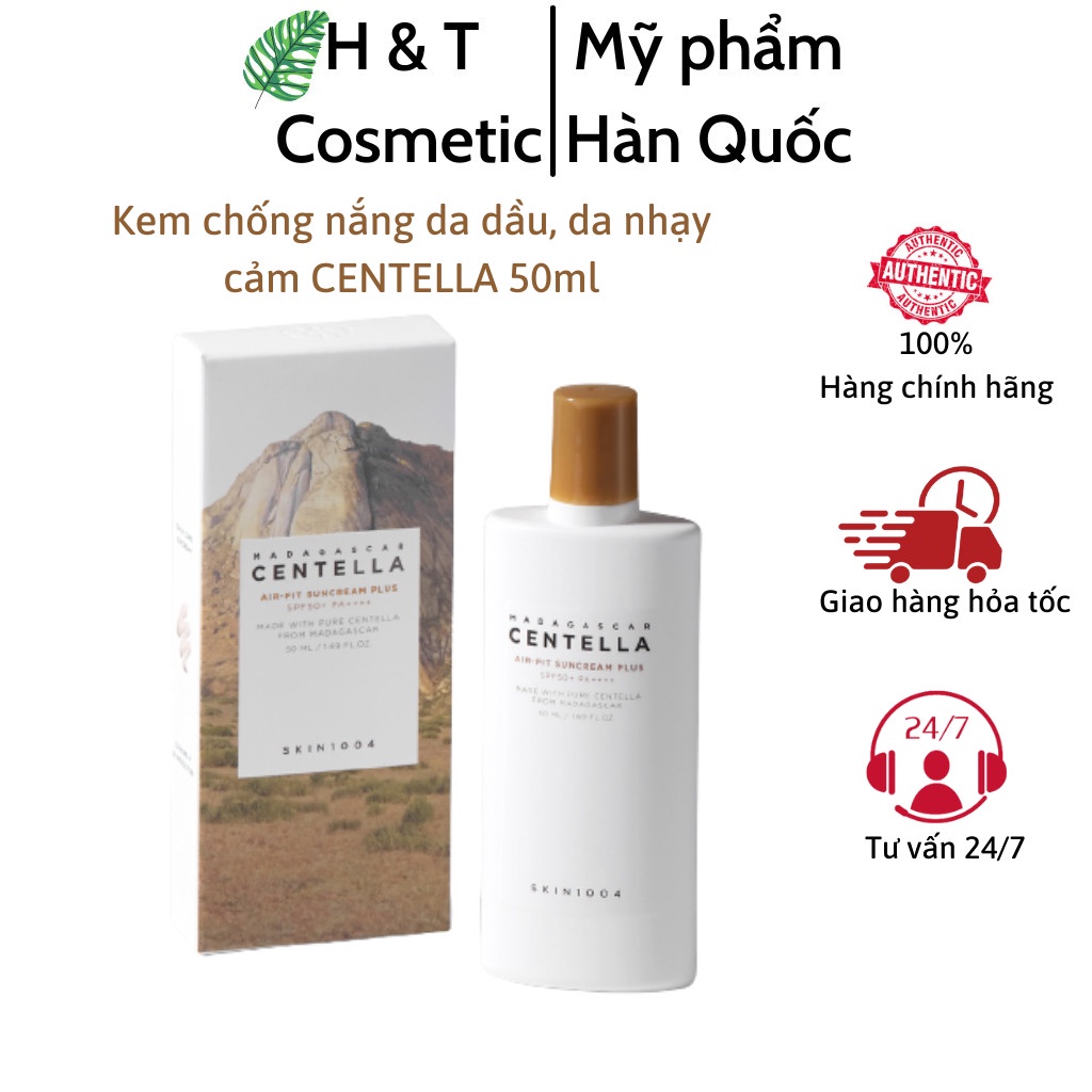 Kem chống nắng Centella dưỡng da 50ml dành cho da dầu da nhạy cảm Hàn Quốc chiết xất rau má