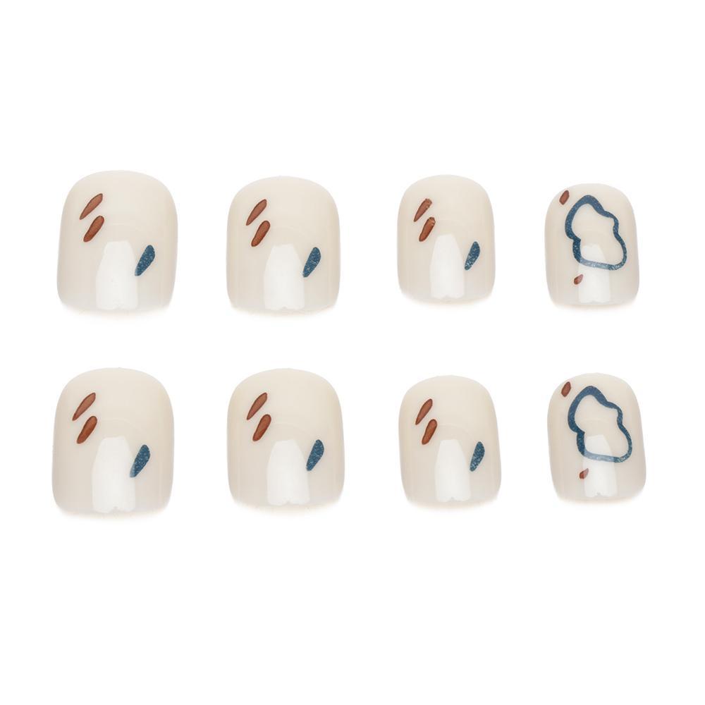 MIHAN1 Bộ 24 Móng Tay Giả Che Phủ Toàn Diện Nhiều Màu Sắc Cho Nữ