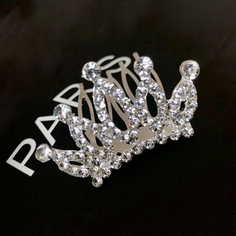 Kẹp Tóc Hình Vương Miện Đính Đá Lấp Lánh Dành Cho Bé Gái