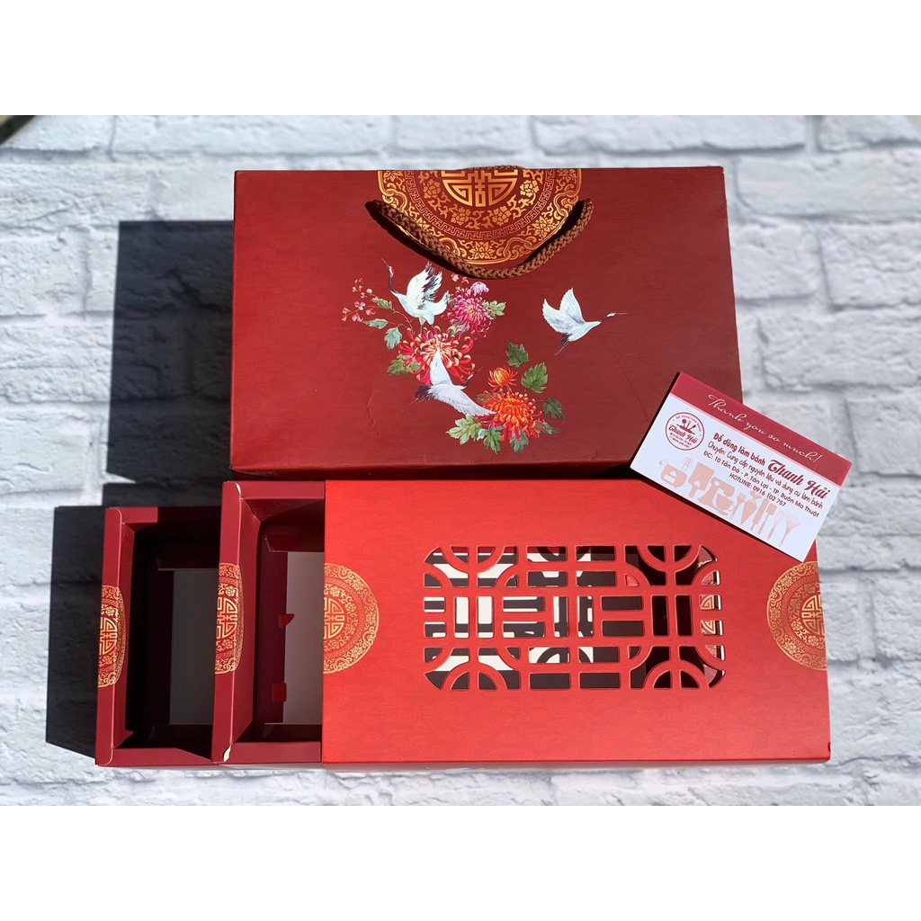 Hộp Trung Thu 4 Bánh 2 Tầng ĐOÀN VIÊN Không Hộp Con .