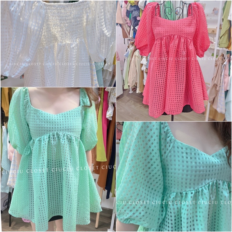 Áo Babydoll Tay Bồng FELIDA Bo Lưng Chun 3Màu