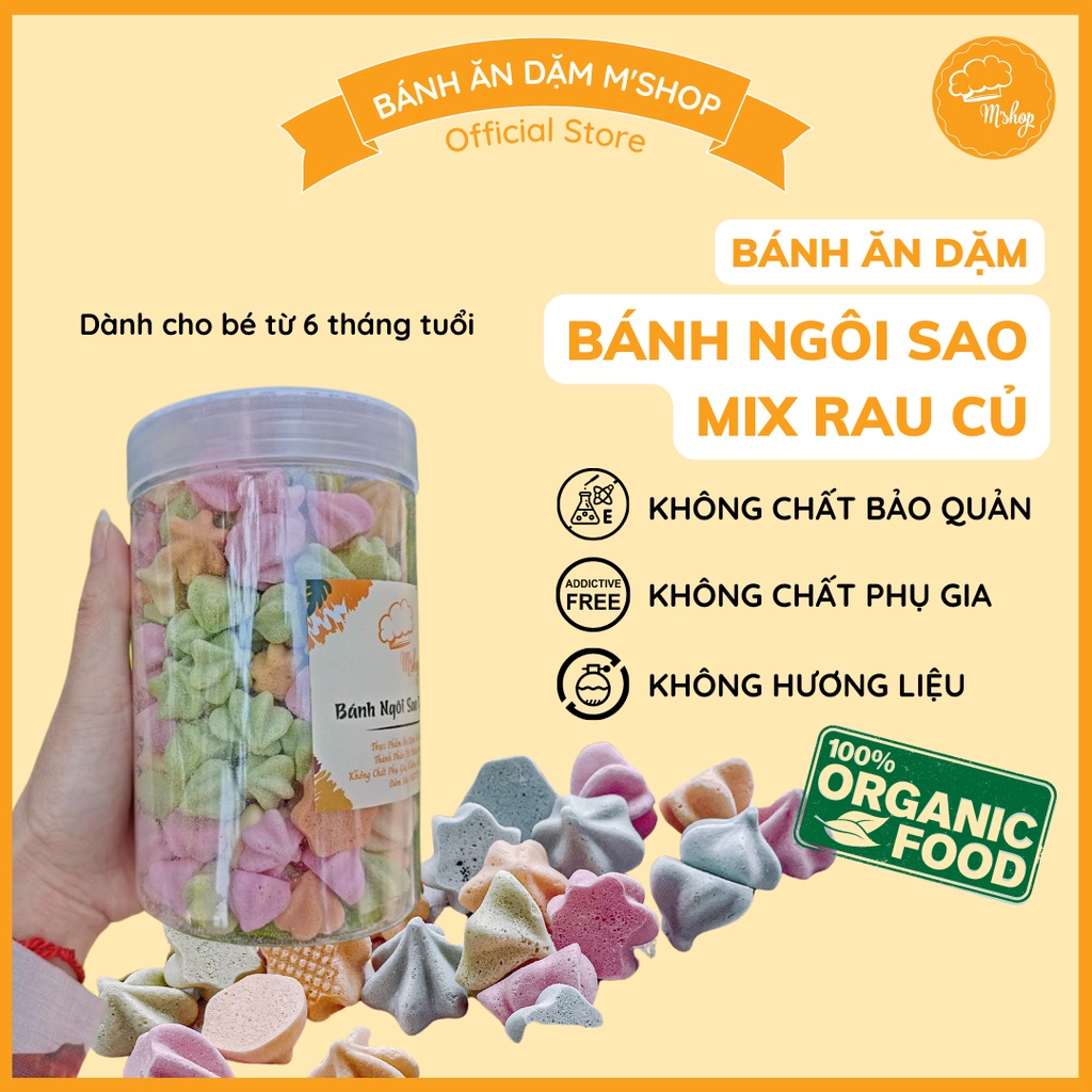 Bánh ăn dặm cho bé từ 5m _ Bánh ngôi sao rau củ 800ml