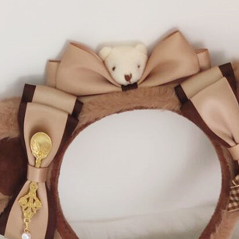 Flgo Băng Đô Cài Tóc Hình Tai Gấu Dễ Thương