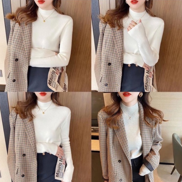 Áo len nữ cổ 3 phân trơn siêu basic hàng Quảng Châu chất len mềm mịn nhiều màu tôn dáng thời trang - ALN01