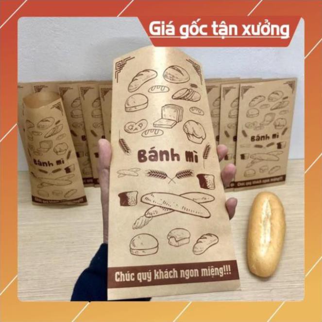 Bao giấy đựng bánh mì[Free ship] 500 túi bánh mì 13x25cm giấy kraff siêu đẹp + tiêu chuẩn an toàn thực phầm