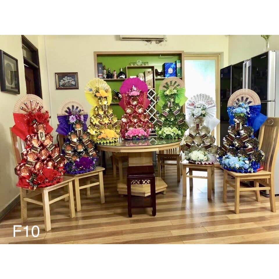 Tráp trà lễ 10 hộp - màu Đỏ