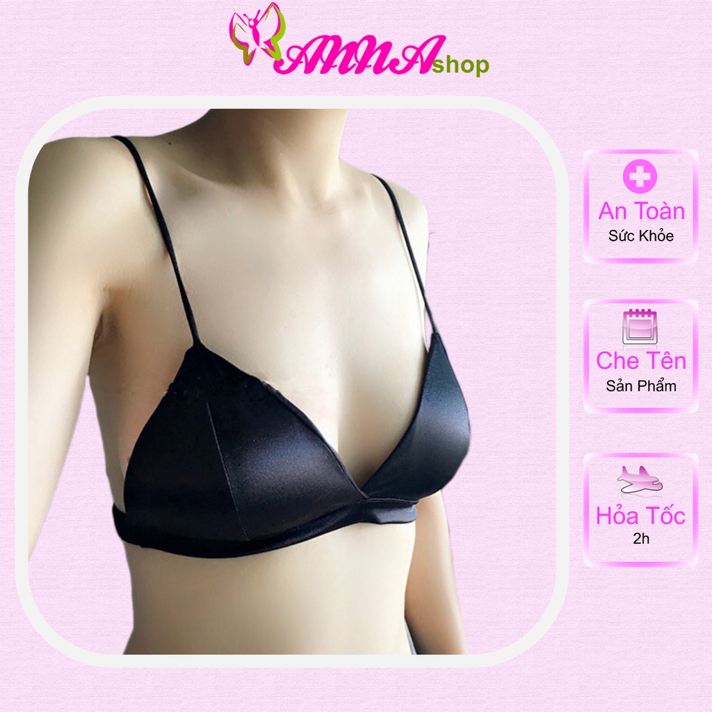 Áo bra nữ satin hai dây ngắn, thiết kế đơn giản, trẻ trung, dễ phối đồ, phù hợp dưới 55kg (MS 04036) Anna Shop
