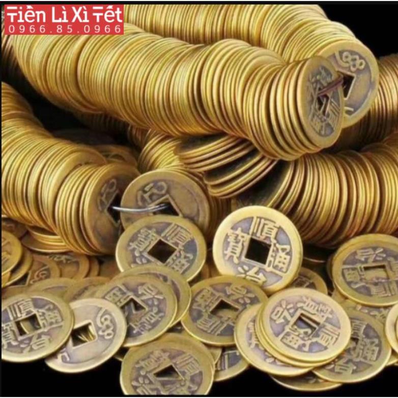BÁN SỈ COMBO 100 Đồng Xu Ngũ Đế phong thủy may mắn chiêu tài