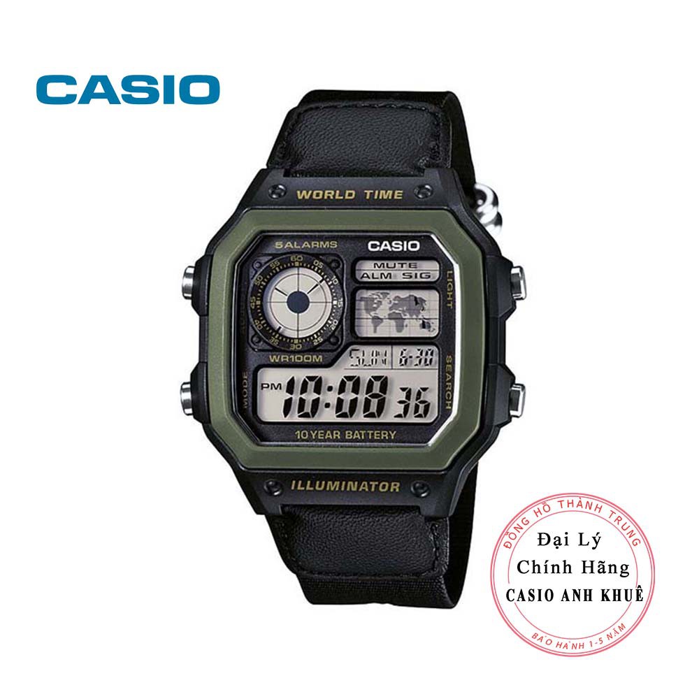 Đồng hồ Nam Casio WorldTime AE-1200WHB-1BVDF dây nhựa