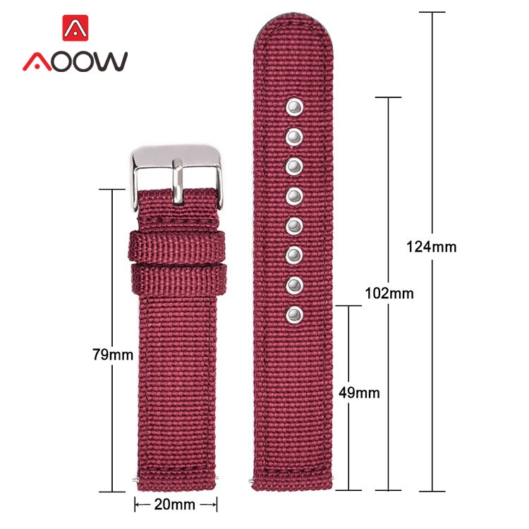Dây Đeo Nylon 18mm 20mm 22mm 24mm Cho Đồng Hồ Samsung Galaxy Watch Active2 Amazfit GTR Huawei GT 2
