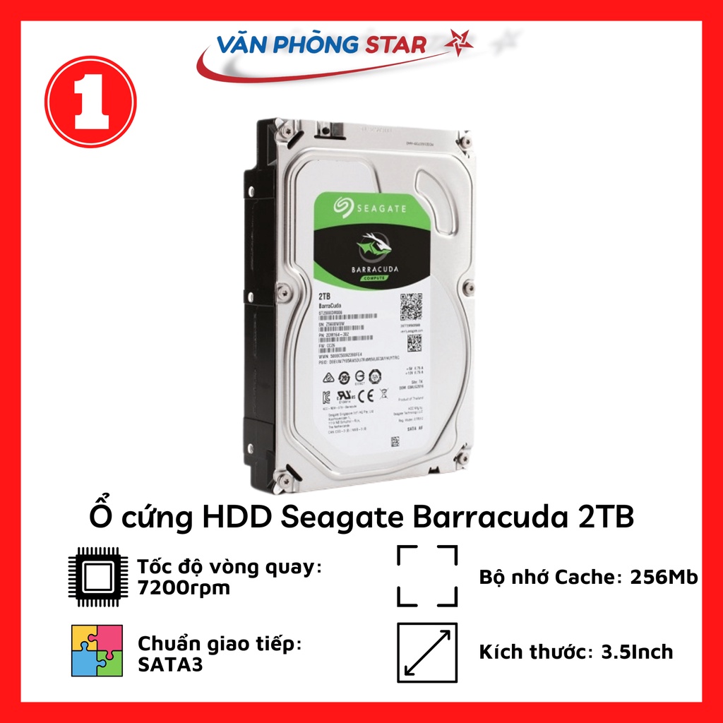 Ổ cứng HDD Seagate Barracuda 2TB 3.5 inch 7200RPM