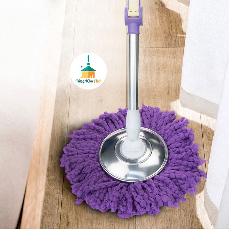 Cây lau nhà tự vắt đế inox  có thể tự tháo rời và bông lau thấm hút