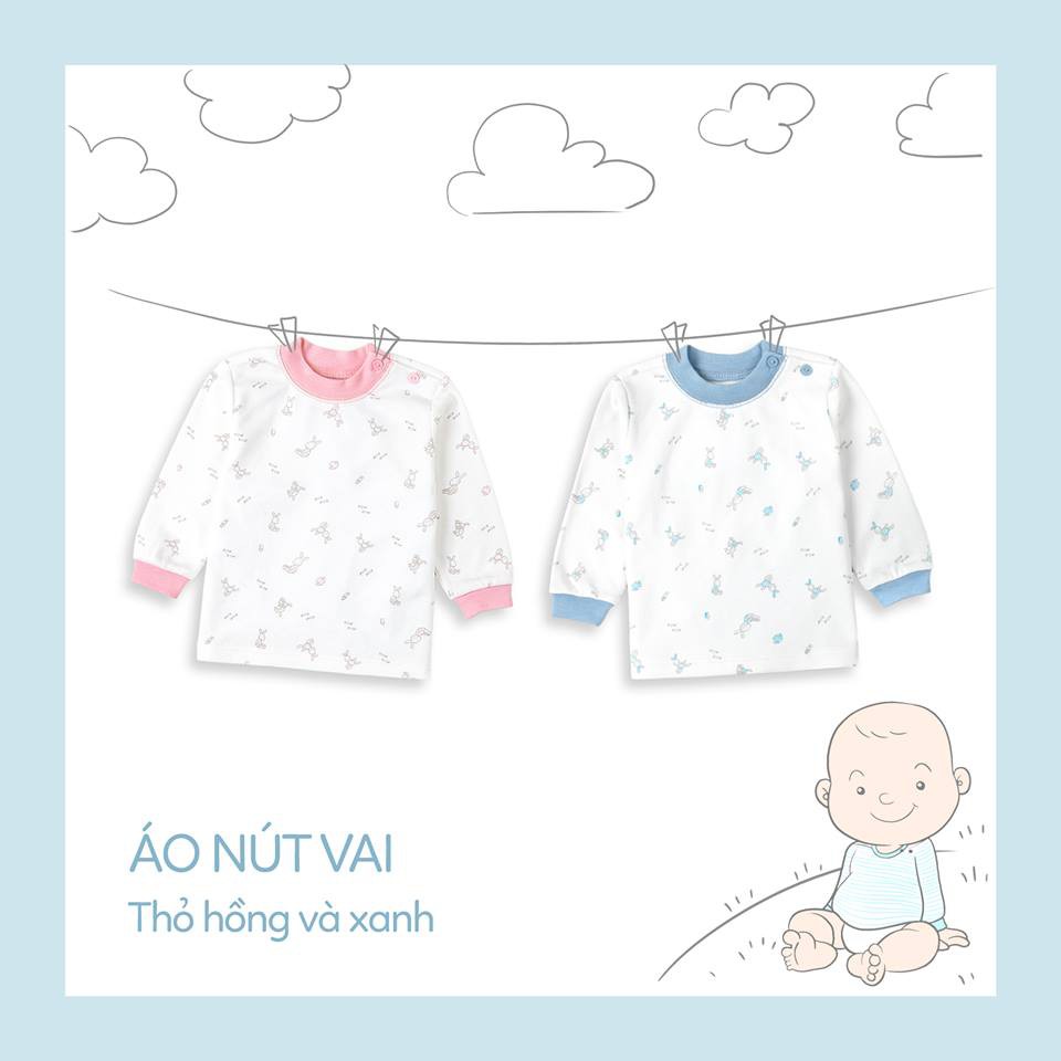 [MIO DÀY] Áo sơ sinh dài tay MIOMIO / cài vai / cotton / dày vừa