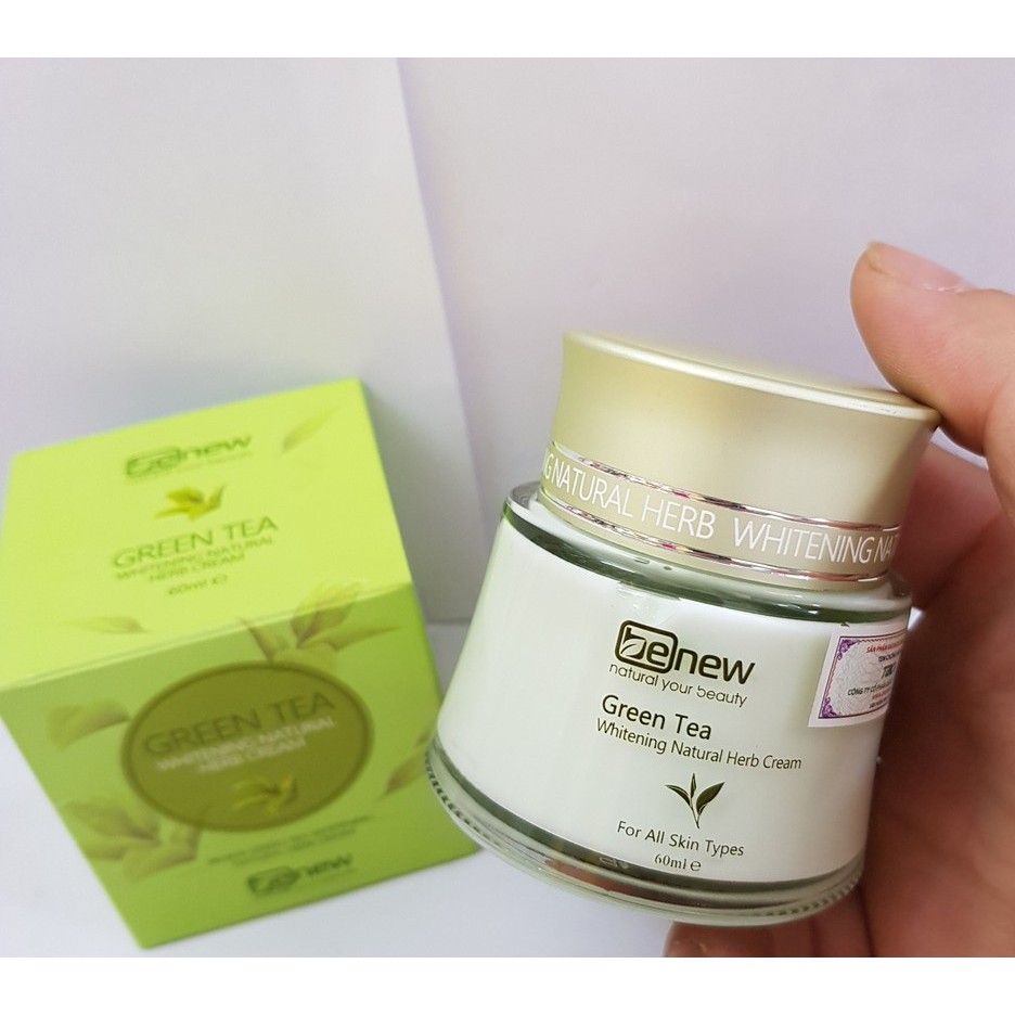 Kem dưỡng da trà xanh xóa mụn, ngừa thâm BENEW GREEN TEA CREAM 50ML/Hộp Hàn quốc chính hãng