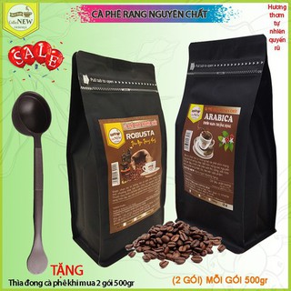 1Kg (2 Gói 500gr) Cafe ARABICA và ROBUSTA - TẶNG THÌA ĐONG Cafe- Hương Thơm Thanh Thoát - Coffee New