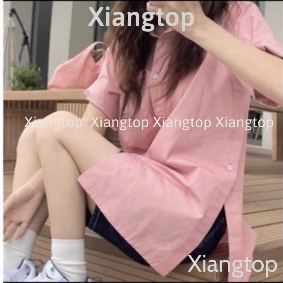Áo kiểu nữ , Áo sơ mi xẻ cúc bên cách điệu phong cách Hàn Quốc A2444 Xiangtop