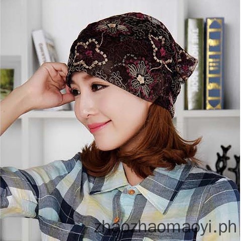 Mũ trùm đầu chống bụi bẩn thoáng khí có họa tiết thời trang nam nữ